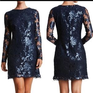 Dress The Population Blue 'Grace'
Sequin Lace Long Sleeve Shift Dress NWOT